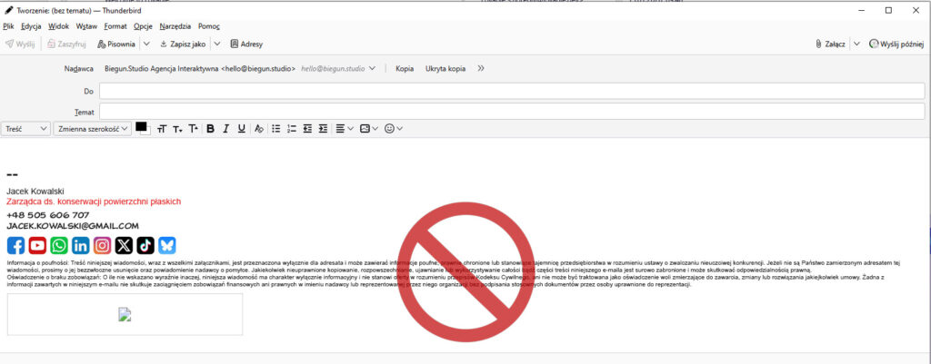Jak stworzyć stopkę do maila? Kompletny poradnik. – Biegun.Studio