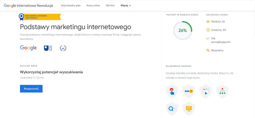 Google Internetowe Rewolucje – Darmowe kursy online – Biegun.Studio
