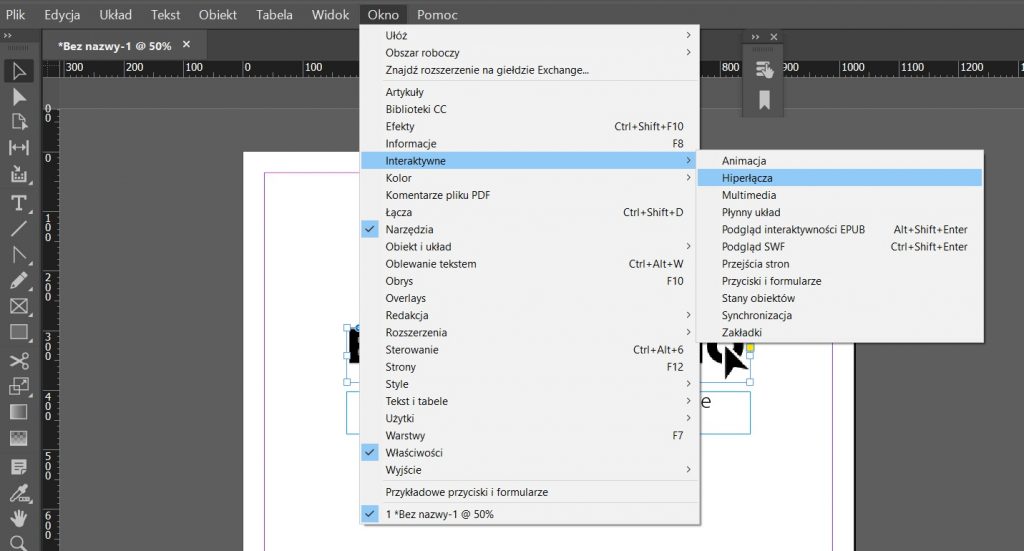 dodawanie linków do pliku pdf_indesign