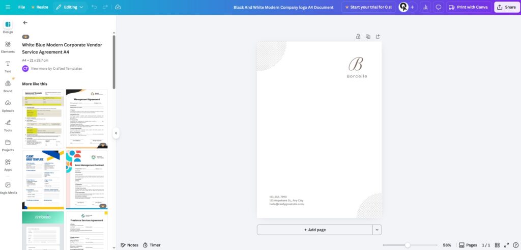 Papier firmowy w Wordzie – Biegun.Studio