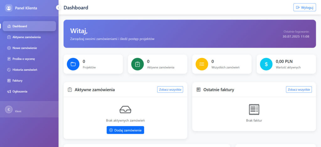Strefa Klienta w Biegun.Studio – Biegun.Studio