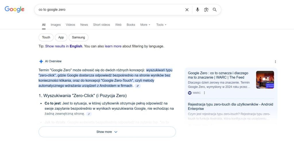 Google Zero Click. Jak pozycjonować stronę w świecie AI? – Biegun.Studio