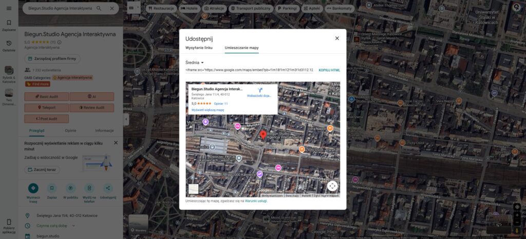 Jak umieścić mapę na stronie internetowej? – Biegun.Studio