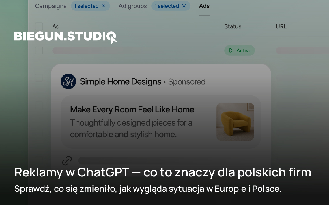 Reklamy w ChatGPT — to, czego baliśmy się wszyscy, właśnie się dzieje – Biegun.Studio