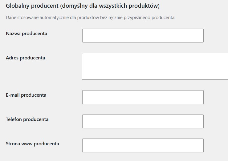 BStudio GPSR Compliance — dane producenta na karcie produktu