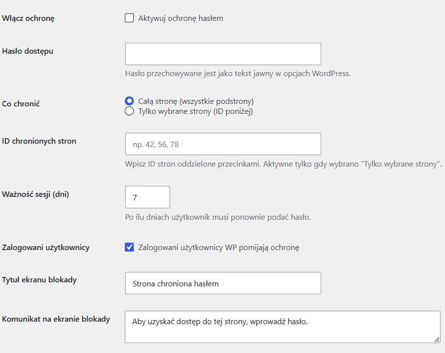 BStudio Password Protection – Biegun.Studio Password Protection — zrzut 1