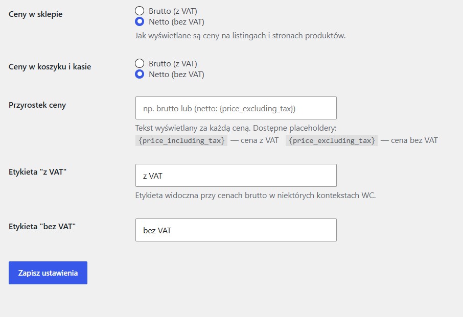 BStudio Tax Display Switcher – Biegun.Studio Tax Display Switcher — zrzut 1