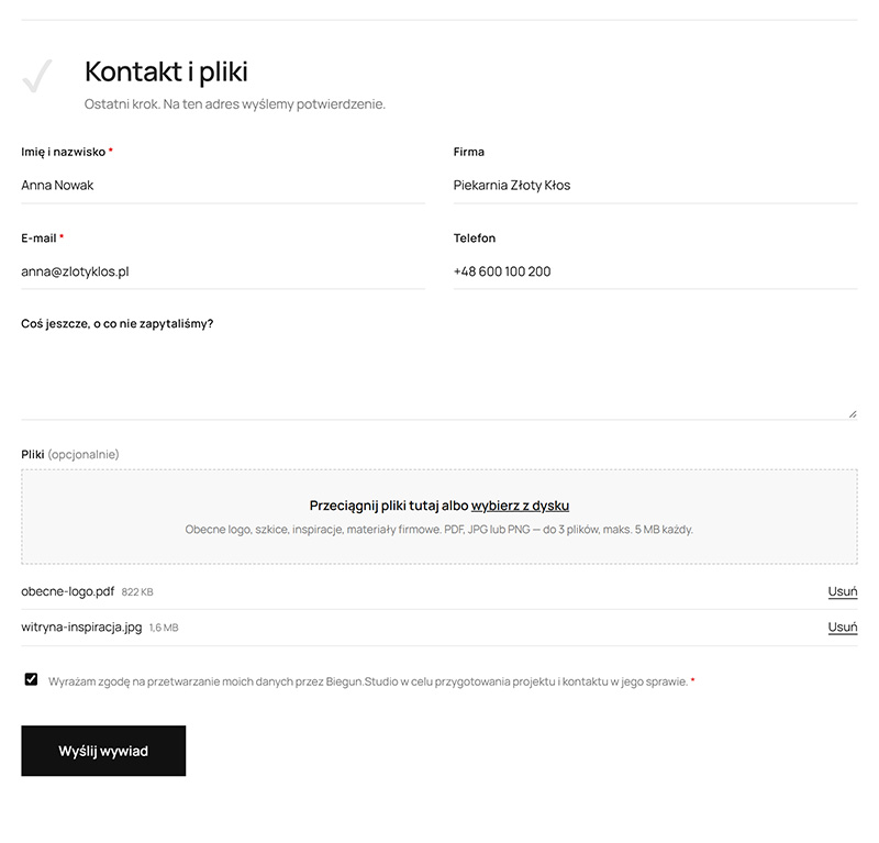 Wywiad projektowy – od czego zaczyna się dobre logo i strona – Biegun.Studio